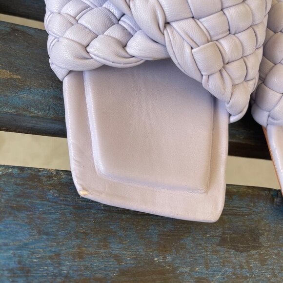 Aldo Women Mules PU Leather Lilac Braided Square Toe Slip-On 8.5 Kitten Heel - Picture 12 of 14